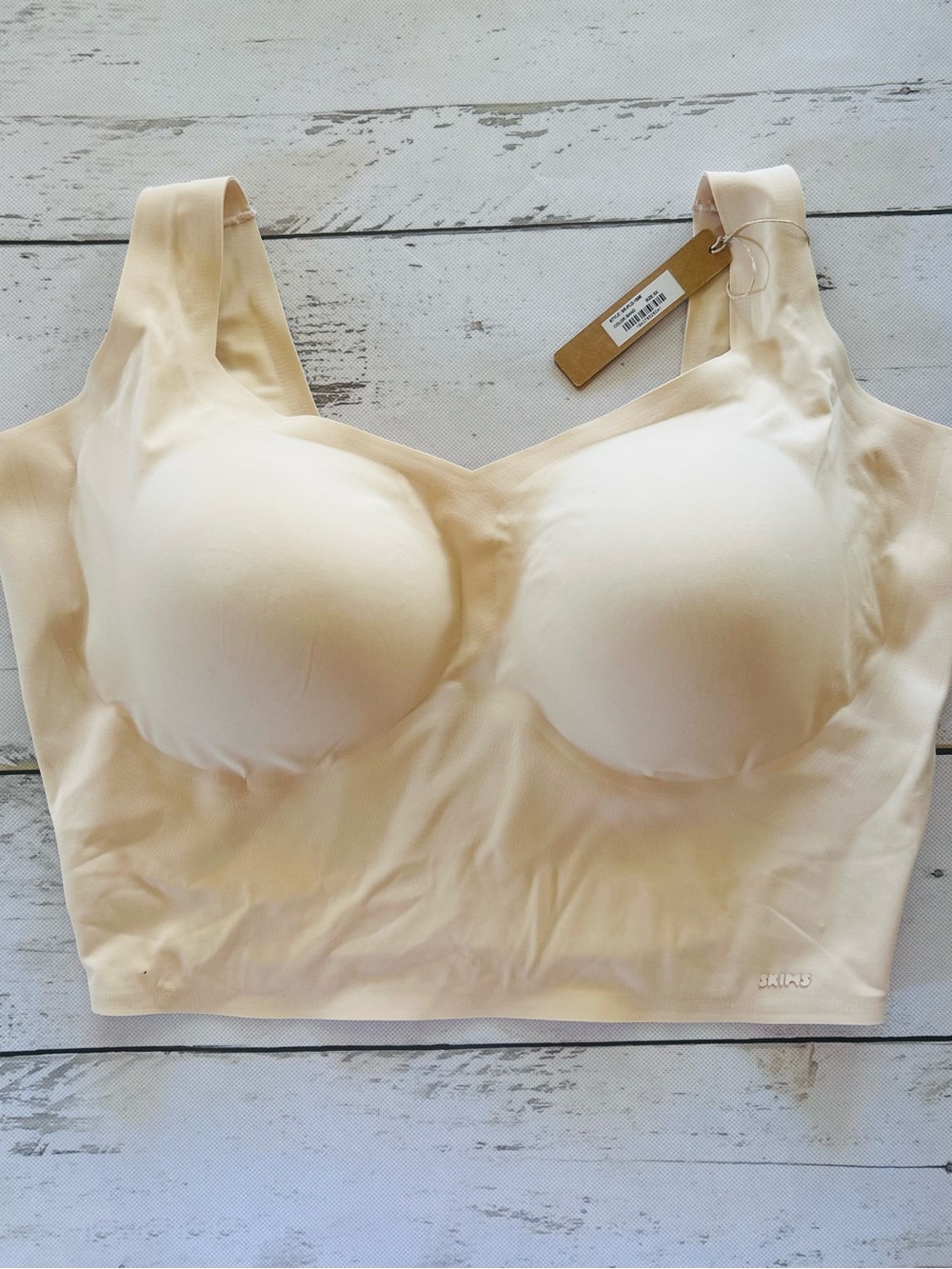 SKIMS 5X Naked Scoop plunge tanked Bra - Sand